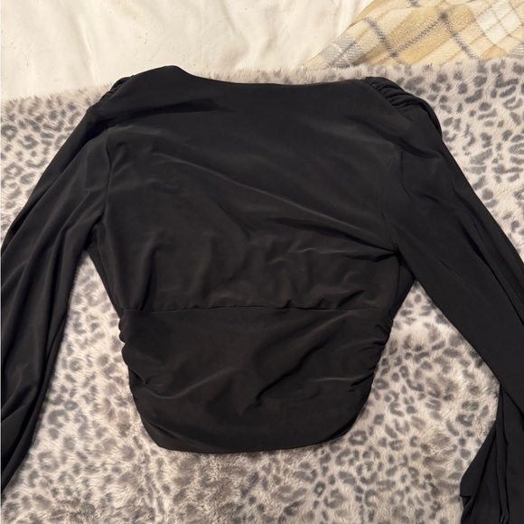 Saints black long sleeve rutched top. - Picture 2 of 3
